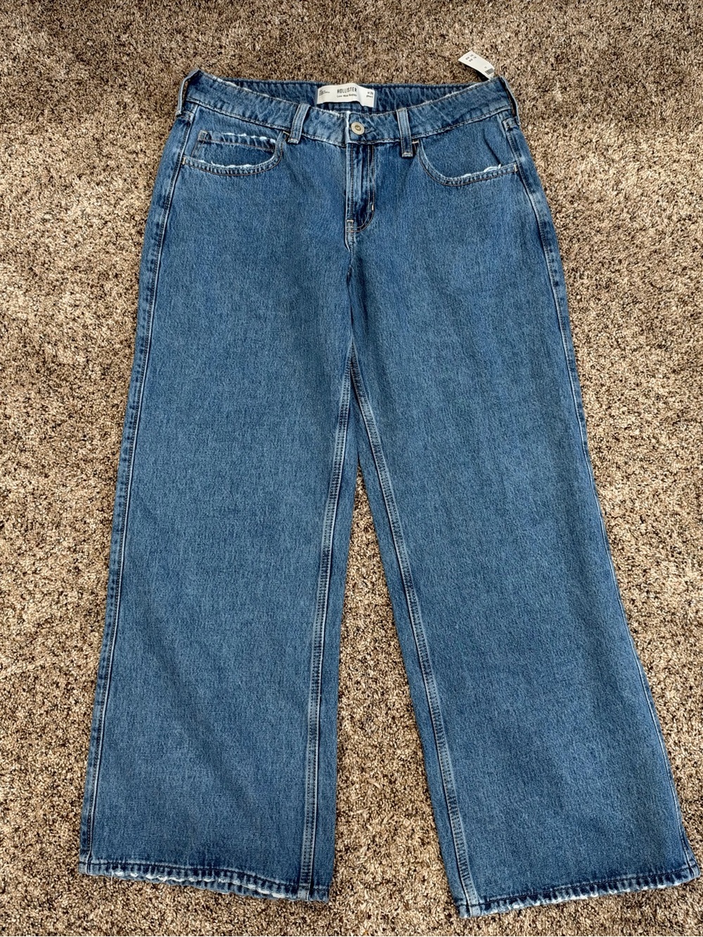 Hollister Low Rise Baggy Jeans in Medium Wash 6 Short W 28